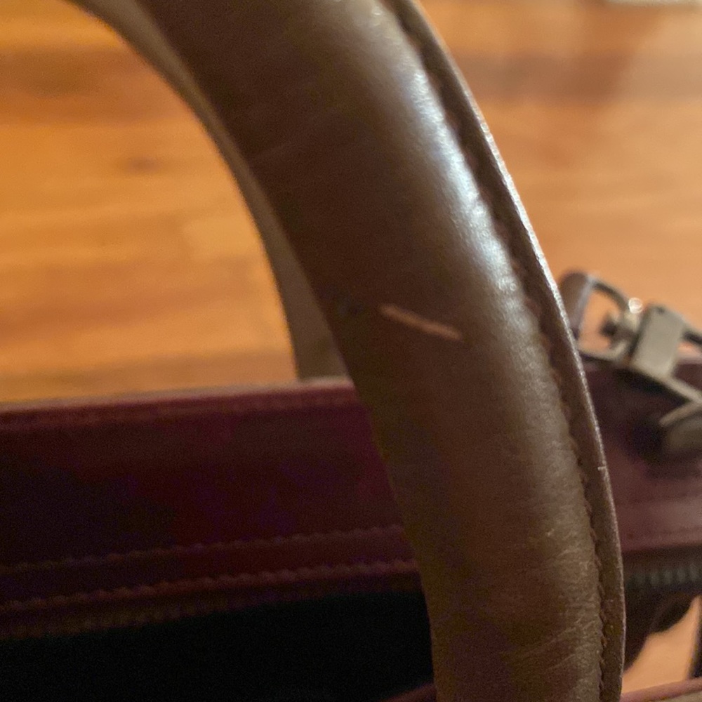 Pristine burgundy and brown leather BCBG Maxazaria purse only used one time - Picture 7 of 8